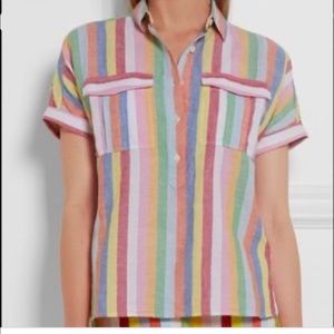 J crew rainbow button up blouse
